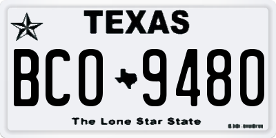 TX license plate BCO9480