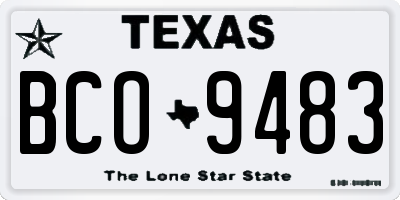 TX license plate BCO9483