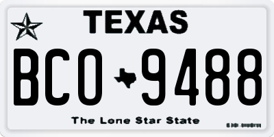 TX license plate BCO9488