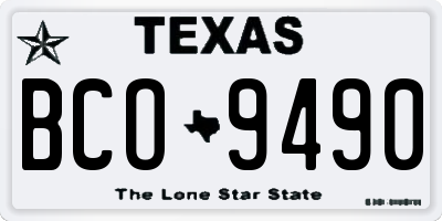 TX license plate BCO9490