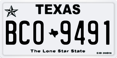 TX license plate BCO9491
