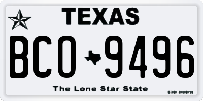 TX license plate BCO9496