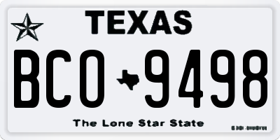 TX license plate BCO9498