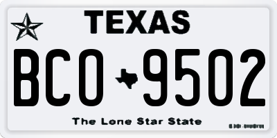 TX license plate BCO9502