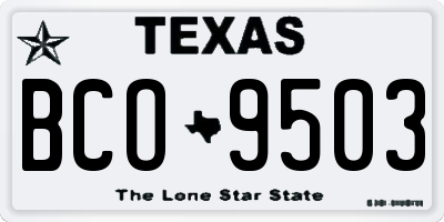 TX license plate BCO9503
