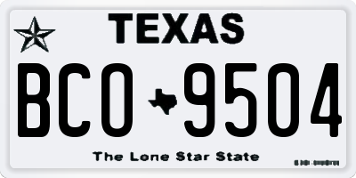 TX license plate BCO9504