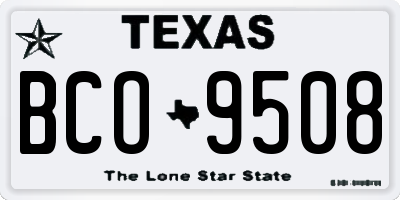 TX license plate BCO9508