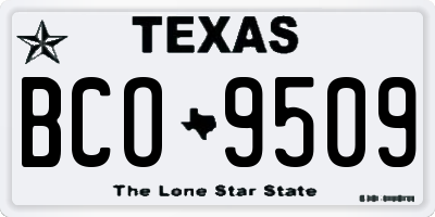 TX license plate BCO9509
