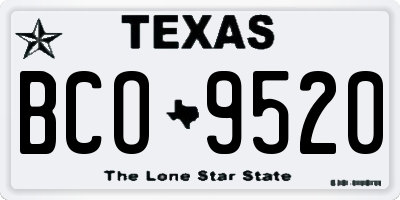 TX license plate BCO9520