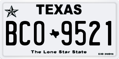 TX license plate BCO9521