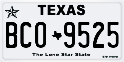 TX license plate BCO9525