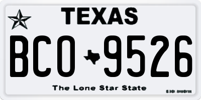 TX license plate BCO9526