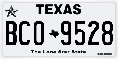 TX license plate BCO9528