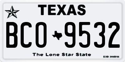 TX license plate BCO9532