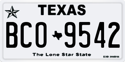 TX license plate BCO9542