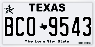 TX license plate BCO9543