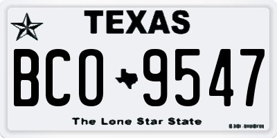 TX license plate BCO9547