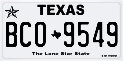 TX license plate BCO9549
