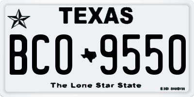 TX license plate BCO9550