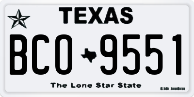 TX license plate BCO9551