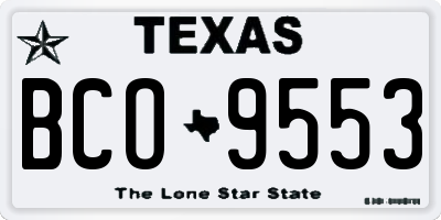 TX license plate BCO9553