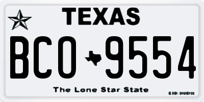 TX license plate BCO9554