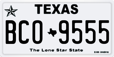 TX license plate BCO9555