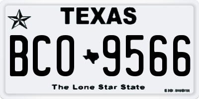 TX license plate BCO9566