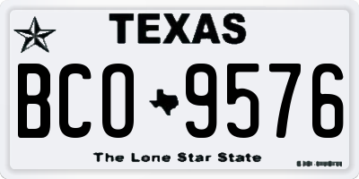 TX license plate BCO9576