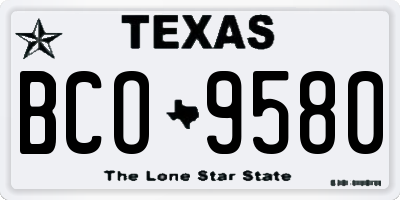 TX license plate BCO9580