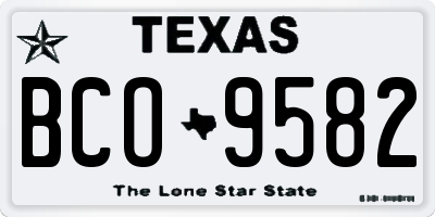 TX license plate BCO9582