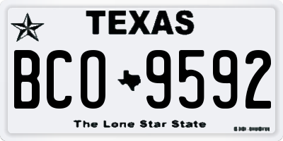 TX license plate BCO9592