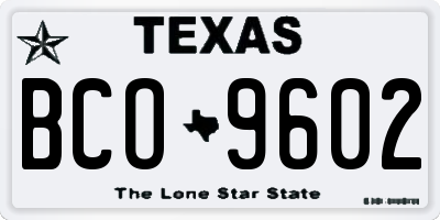TX license plate BCO9602