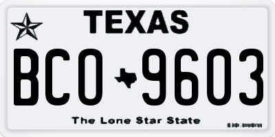 TX license plate BCO9603