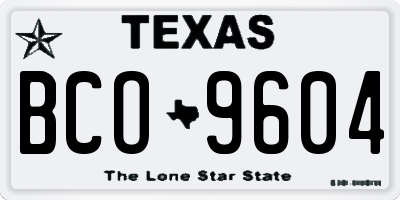 TX license plate BCO9604