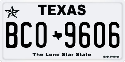 TX license plate BCO9606