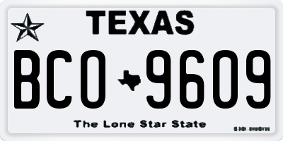 TX license plate BCO9609
