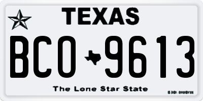 TX license plate BCO9613
