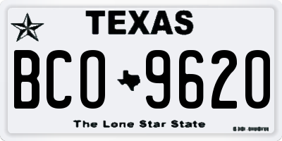 TX license plate BCO9620