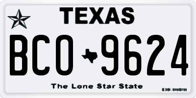 TX license plate BCO9624