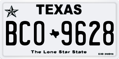 TX license plate BCO9628