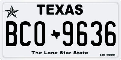 TX license plate BCO9636