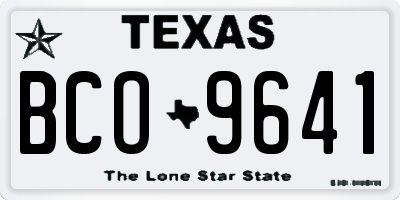 TX license plate BCO9641