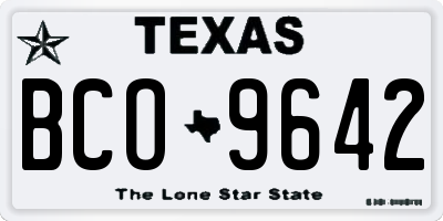TX license plate BCO9642