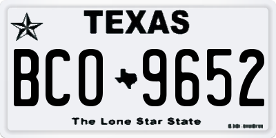 TX license plate BCO9652