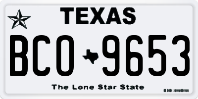 TX license plate BCO9653