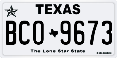 TX license plate BCO9673