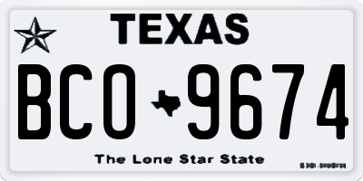 TX license plate BCO9674