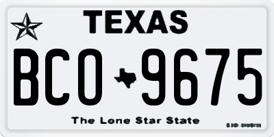 TX license plate BCO9675