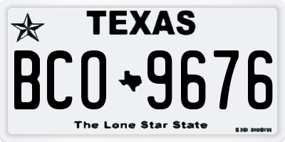 TX license plate BCO9676